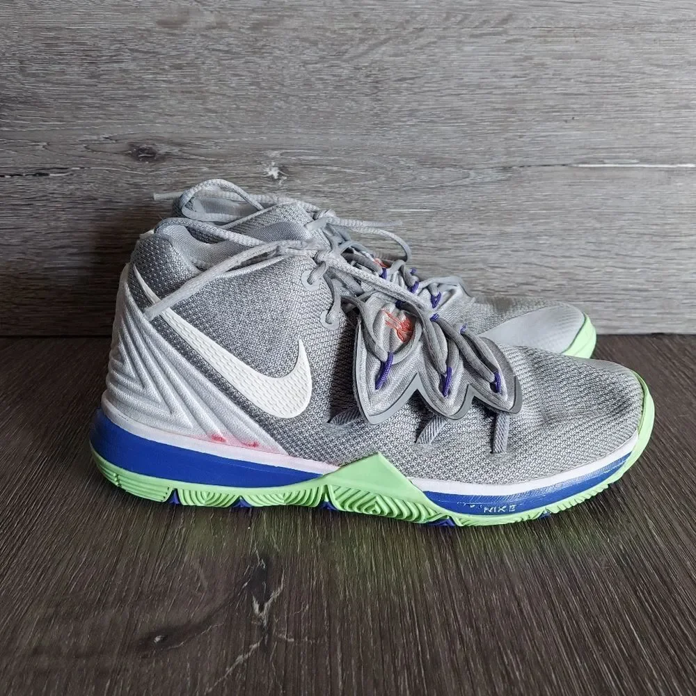 Nike Kyrie 5 PS Irving Wolf Grey Lime Kid Shoes Sneakers Size 2Y
